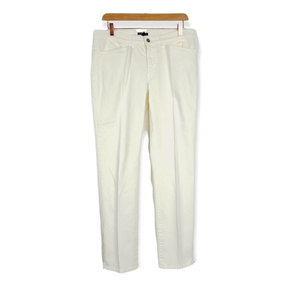 Eileen Fisher cream colored jean zipper ankle size 8